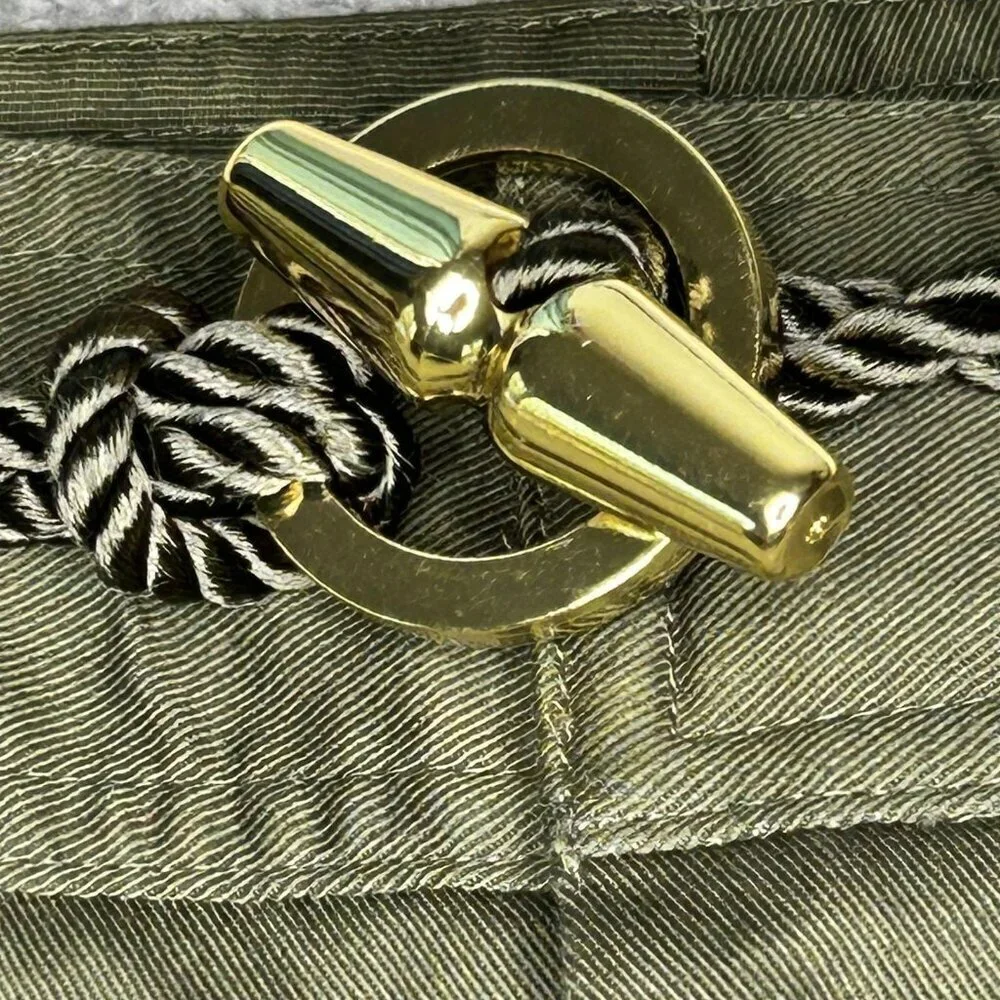 Lauren Ralph Lauren Shorts Womens 10 Olive Green Chino Nautical Rope Belt